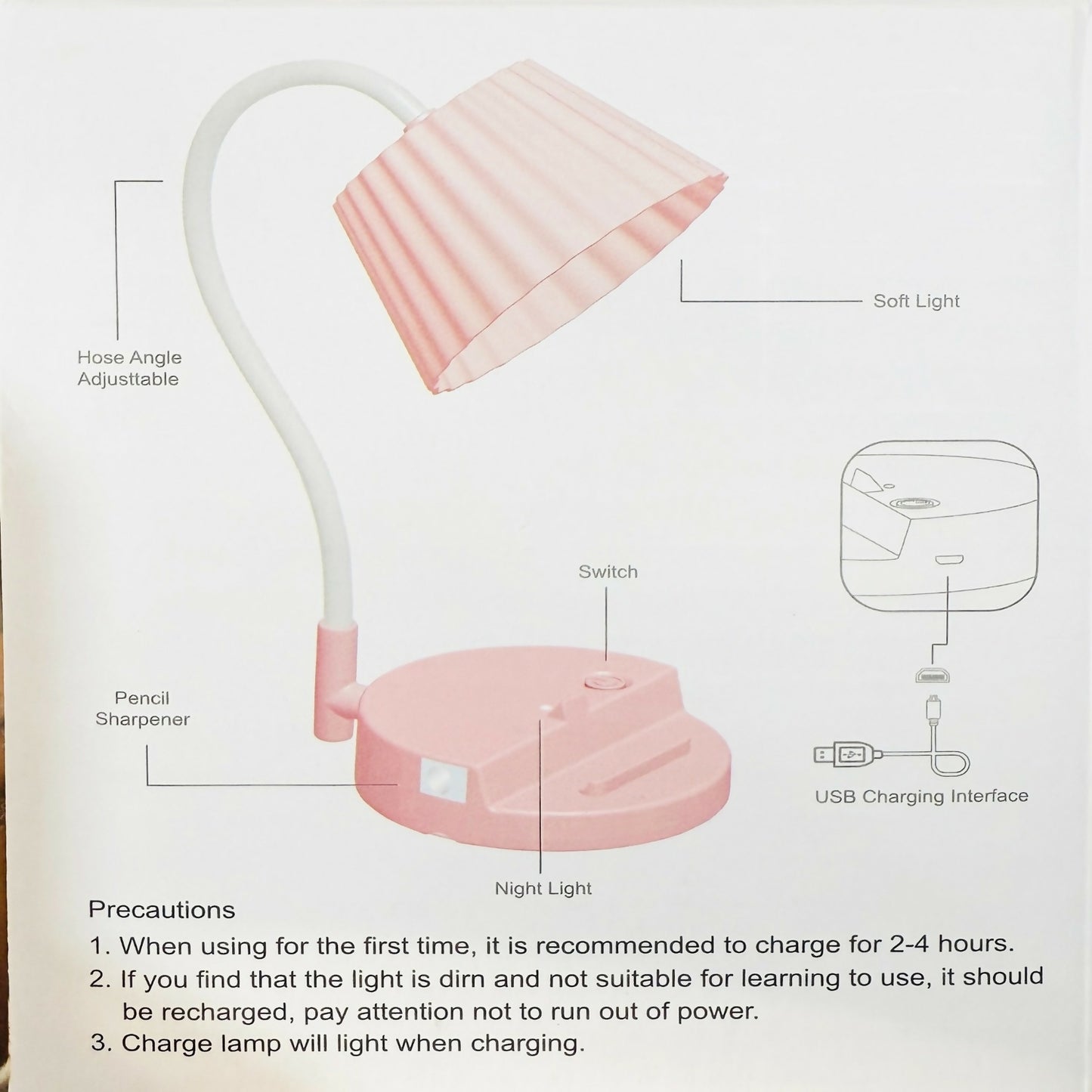 Blue Astronaut Moon LED Table Lamp, USB Rechargeable Kids Night Light