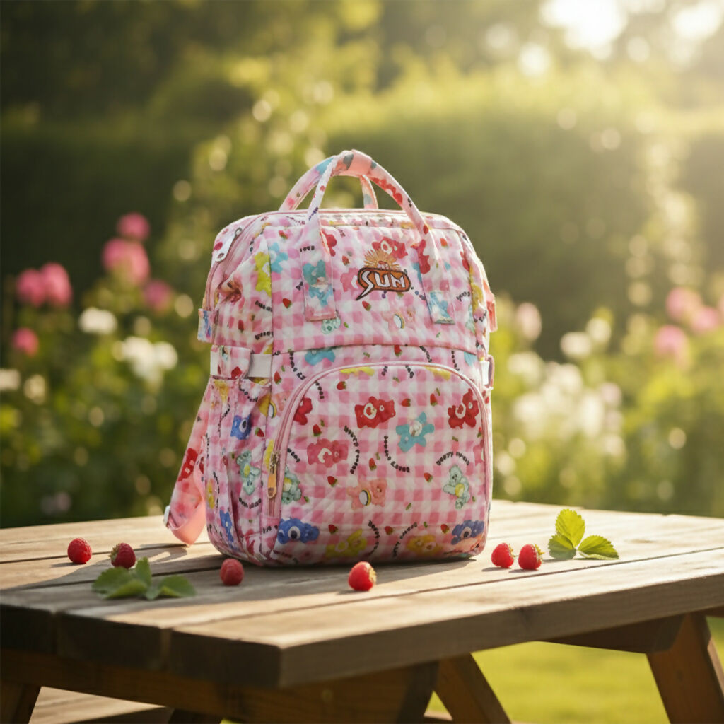 Stylish Multicolor Diaper Bag Backpack for Moms – Baby Bag with Multiple Pockets, Changing Station & Bottle Holders – Cute Print