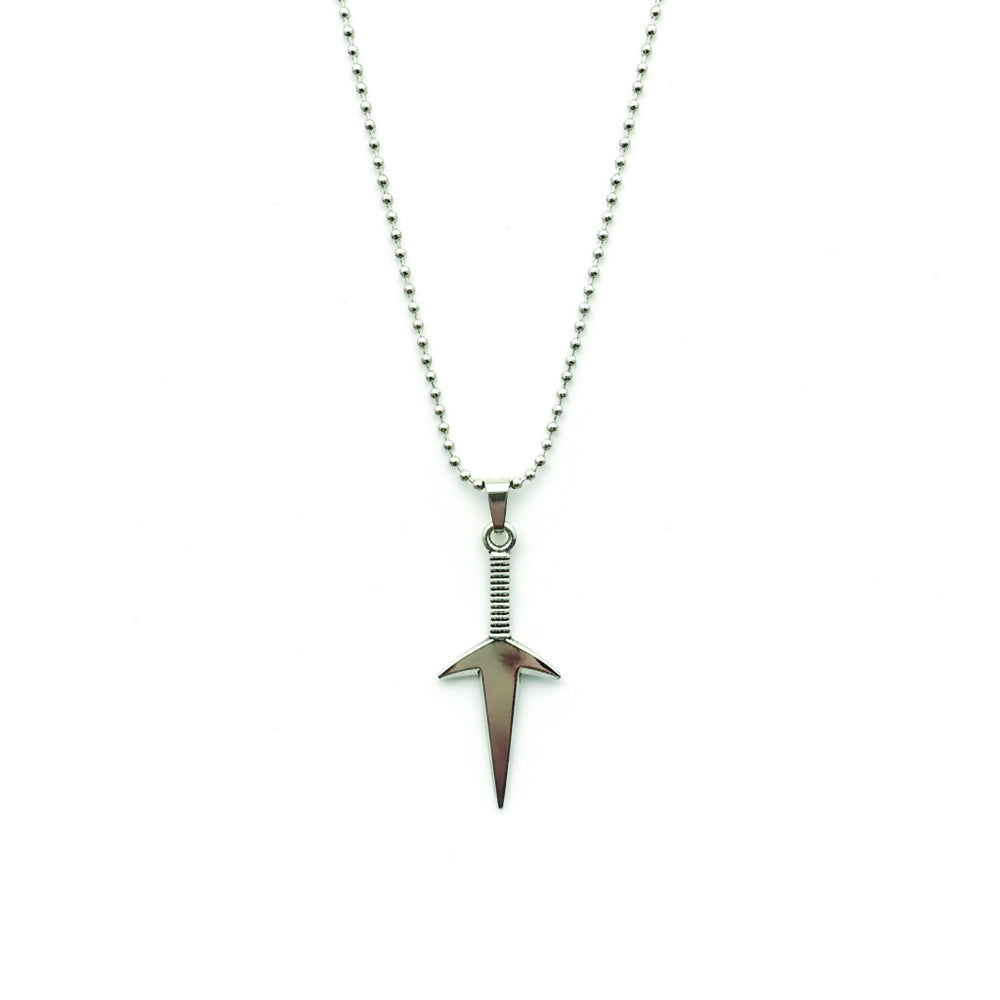 Silver Tone Arrow Chain Pendent For mens