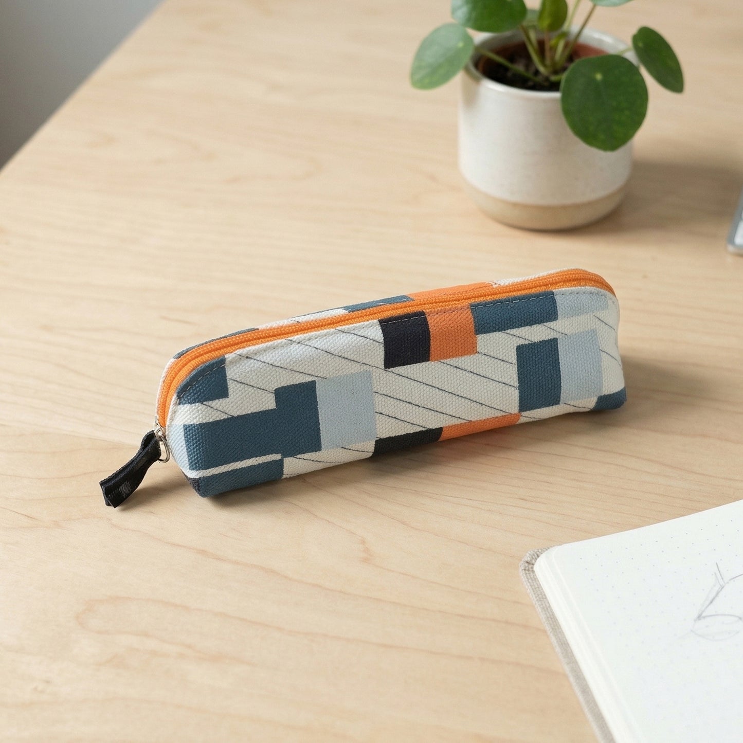 Stylish printed pencil pouch front