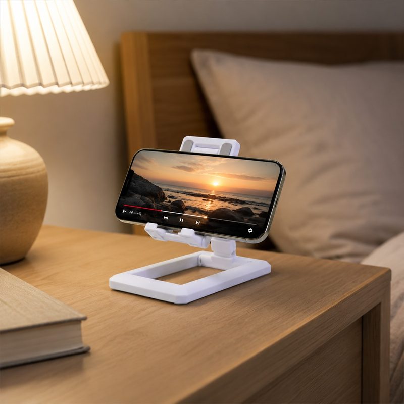 Foldable Plastic Mobile Phone Holder Stand Adjustable Desk Stand for Office (1 Pc)