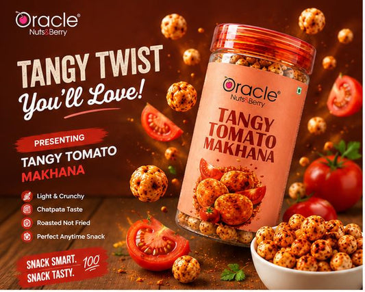 Oracle Tangy Tomato Makhana, Roasted Crunchy Tomato-Flavoured Healthy Fox Nuts 75g