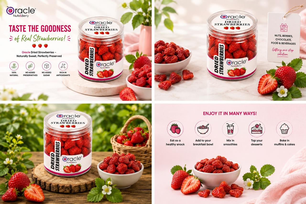 Dried strawberries with a tangy and sweet appearance ideal for recipes