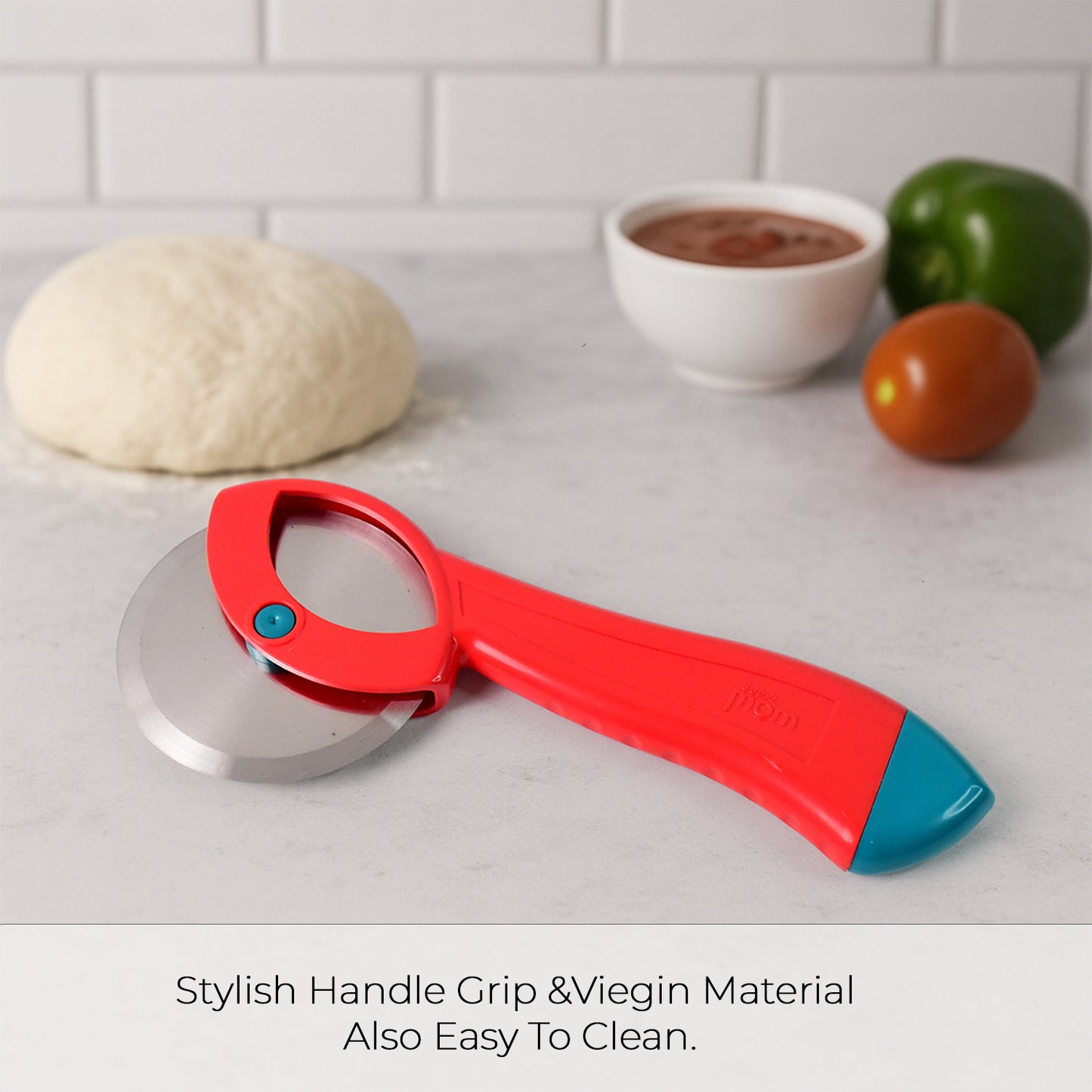 Supermom Premium Stainless Steel Pizza Cutter with Ergonomic Handle (1 Pc)