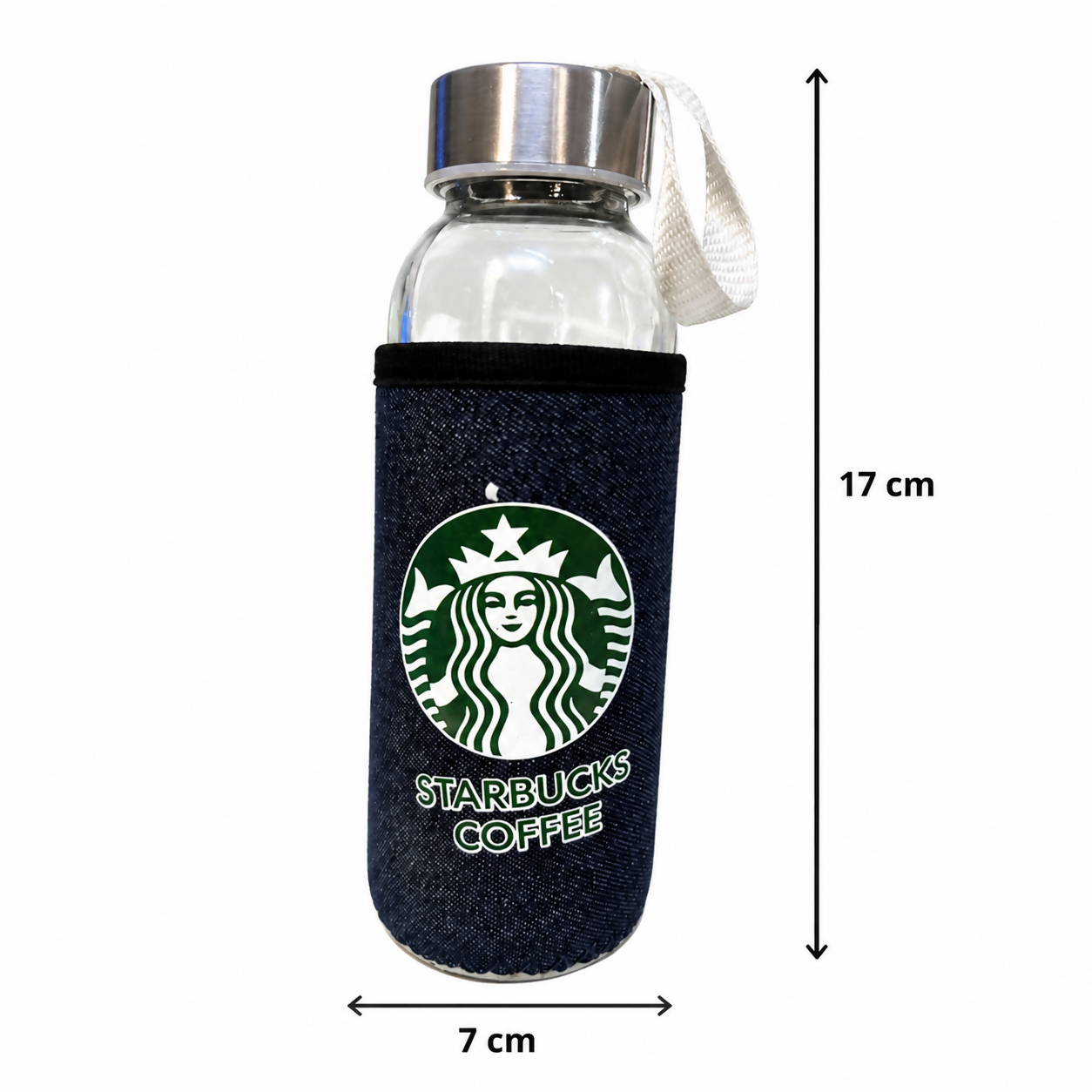 Portable glass water bottle featuring durable protective sleeve
