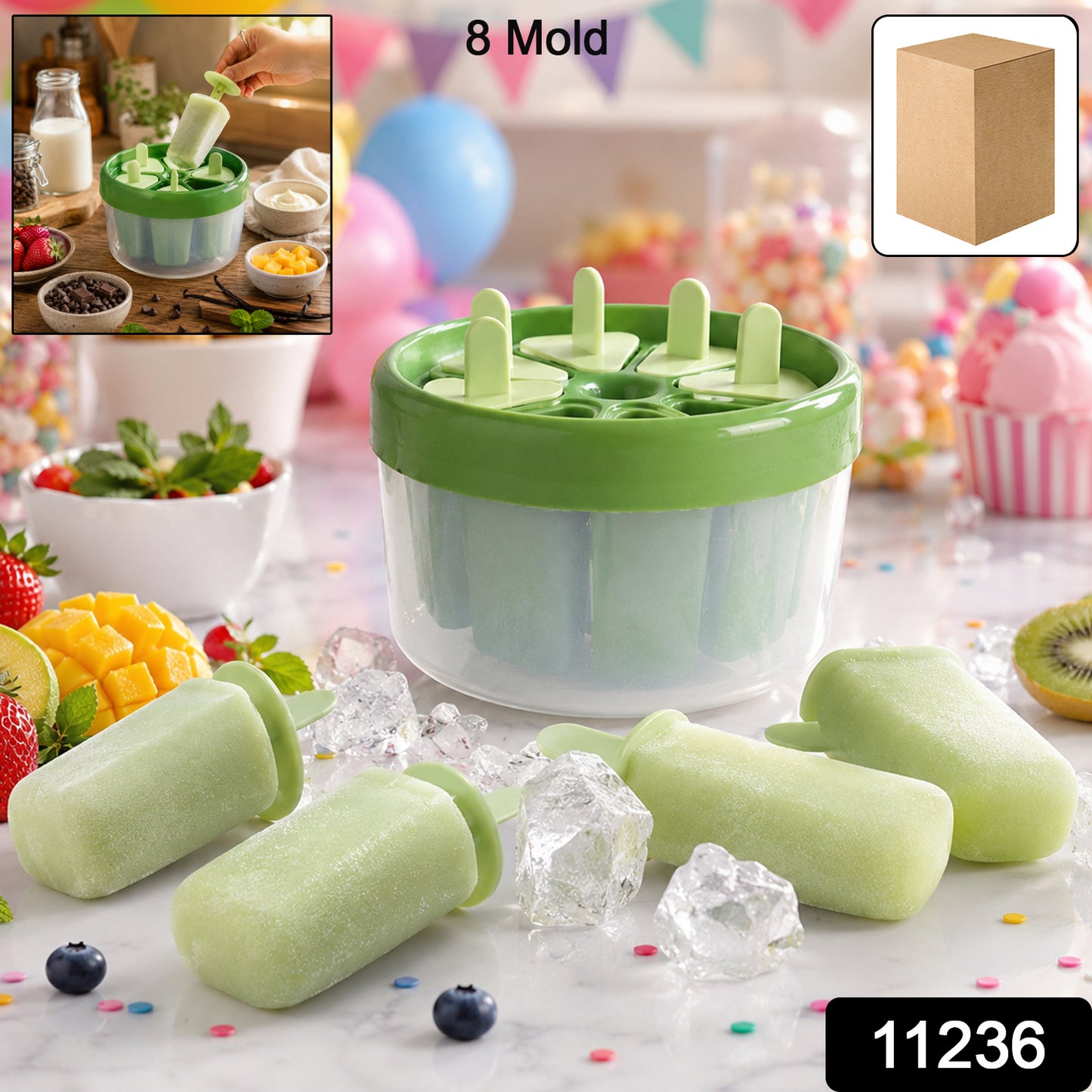 Plastic Ice Candy Popsicle Maker with SKU 11236