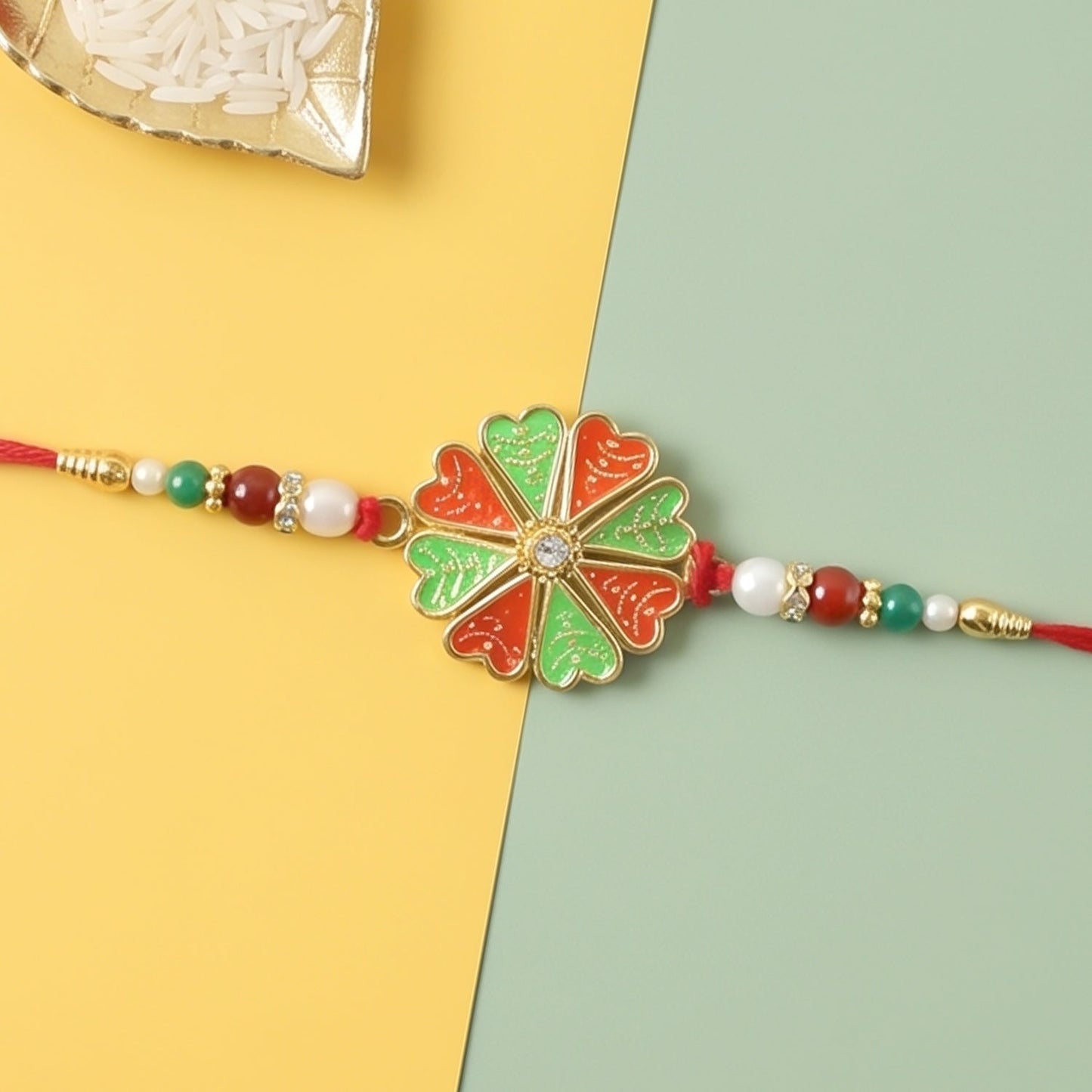 Traditional Rakhi Meenakari Floral Designer Raksha Bandhan (10pcs)
