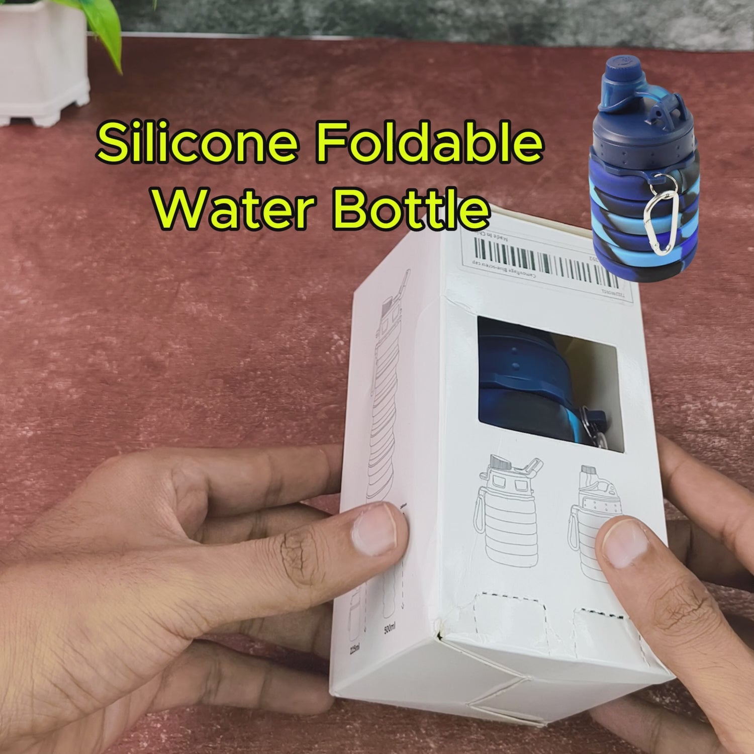 Silicone Foldable Water Bottle (1 Pc / 24 cm Foldable / 500 ML)