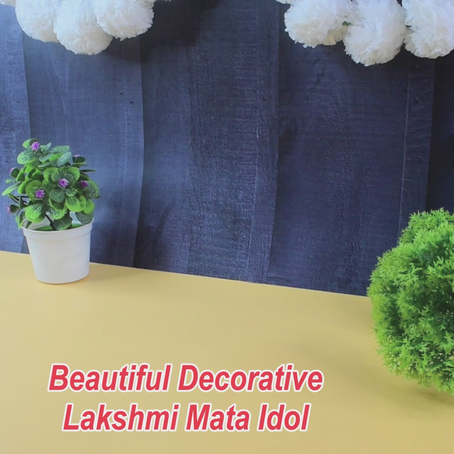 Beautiful Decorative Lakshmi Mata Idol Sitting on Lotus (1 Pc)