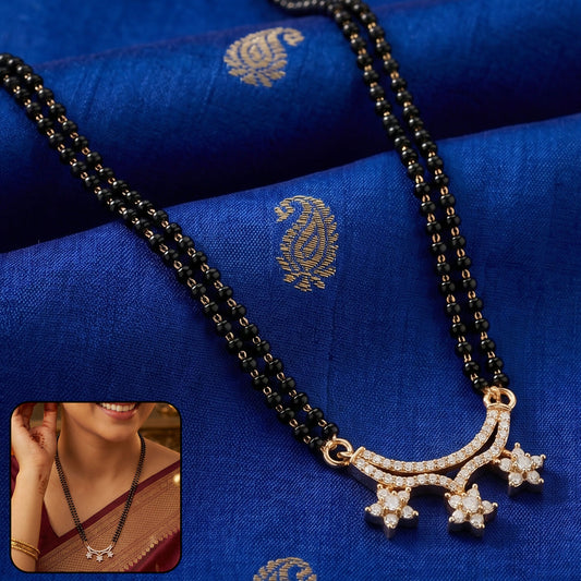 Star Pendant Designer Mangalsutra with Black Beads Chain