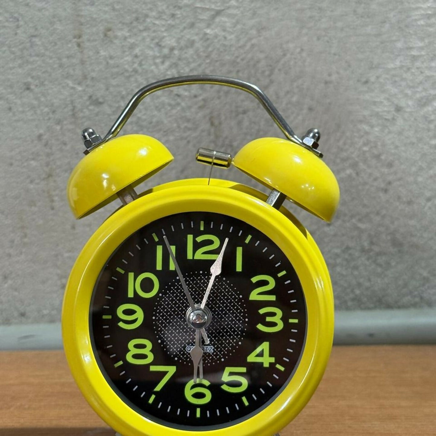 Vintage Yellow Twin Bell Analog Alarm Clock for Bedside & Desk