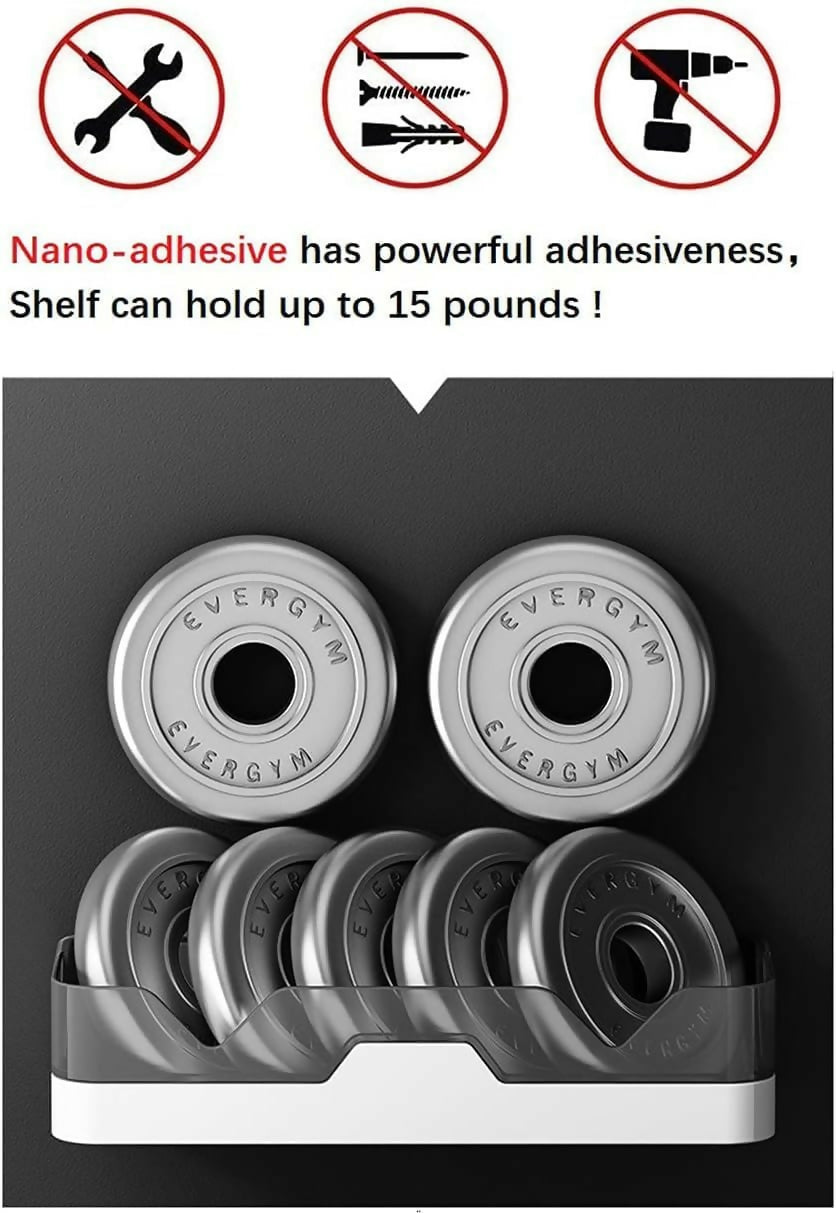 Adhesive Storage Rack, Wall Mounted Plastic Shelf Organizer for Bathroom(pack of 1)