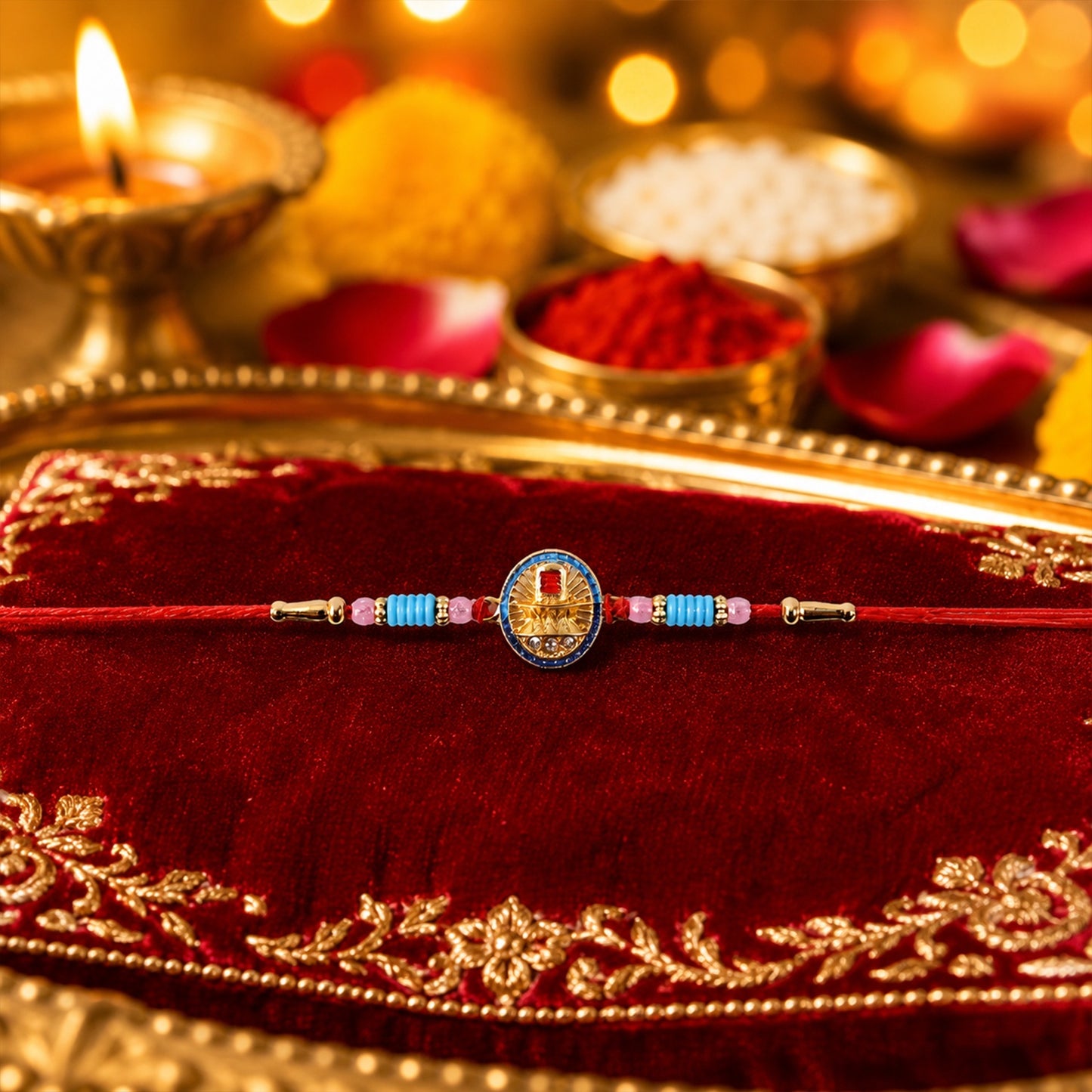 Traditional Rakhi thread with Lord Shivling centerpiece