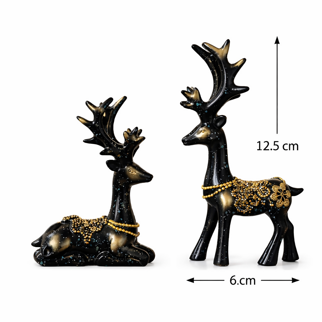 Decorative Deer Showpiece Set for Home, Table & Living Room Decor