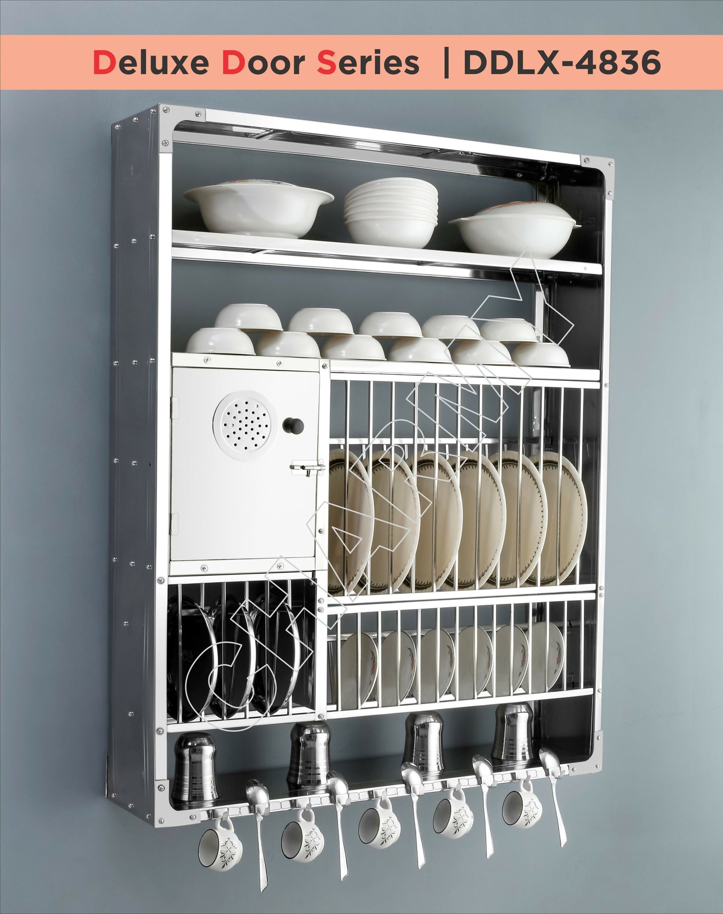 Wall-Mounted Stainless Steel Dish Rack – Heavy-Duty 35×45 cm Storage Organizer