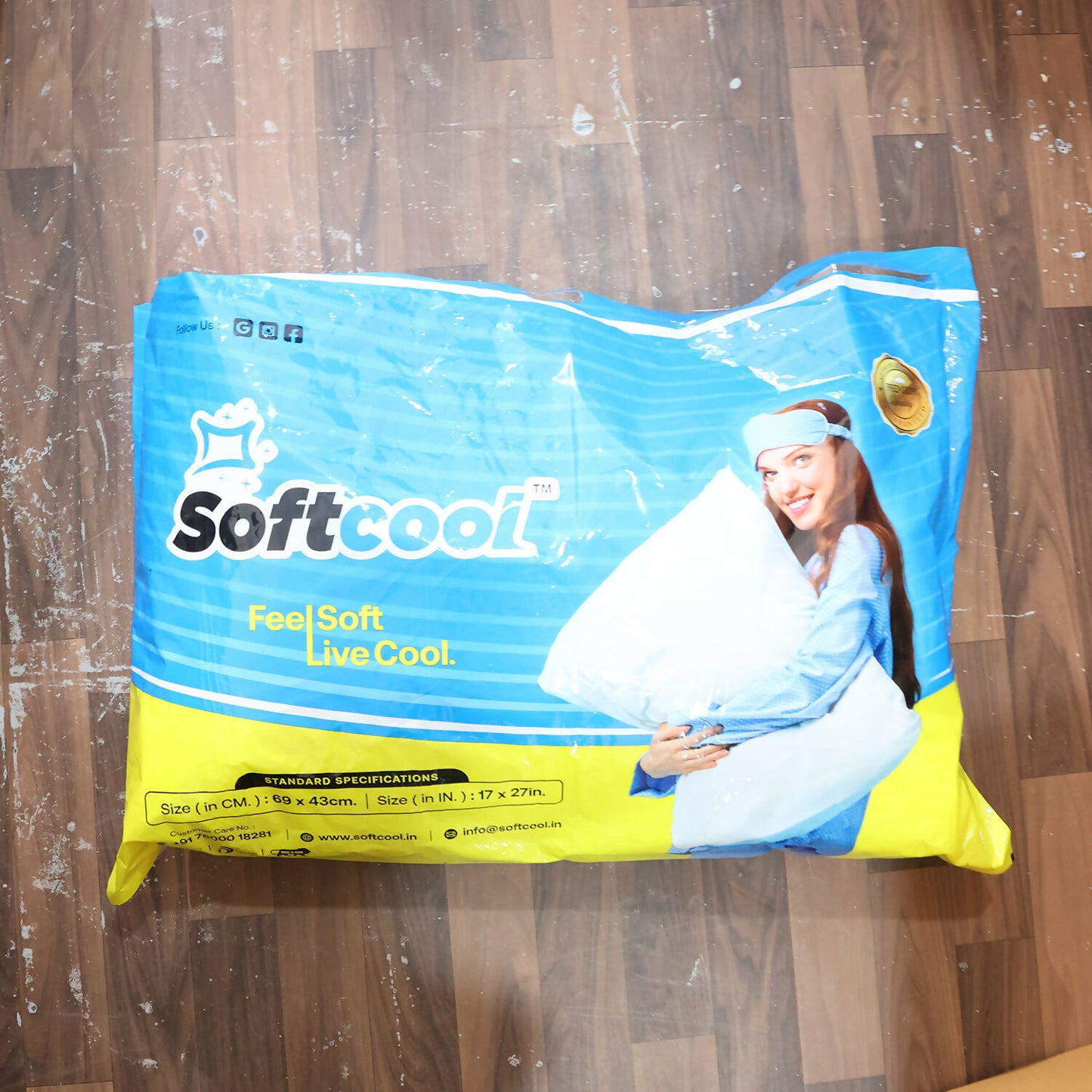 SoftCool Premium Sleeping Pillow with Ultra-Soft Comfort – 69×43 cm