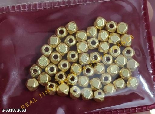 Gold-Plated Hexagon Spacer Beads for Jewelry Making – Diamond Cut Design (Pack of 50)
