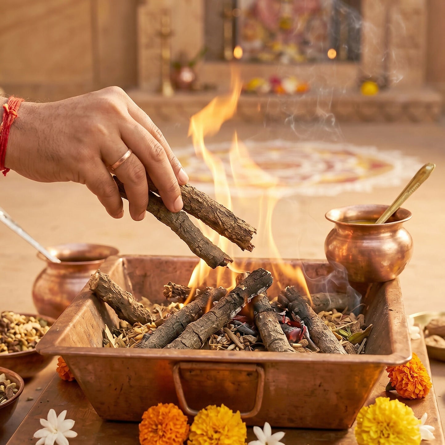 Natural Havan Wood Sticks for Puja Rituals Samidha Sacred Fire Wood (1 Kg)