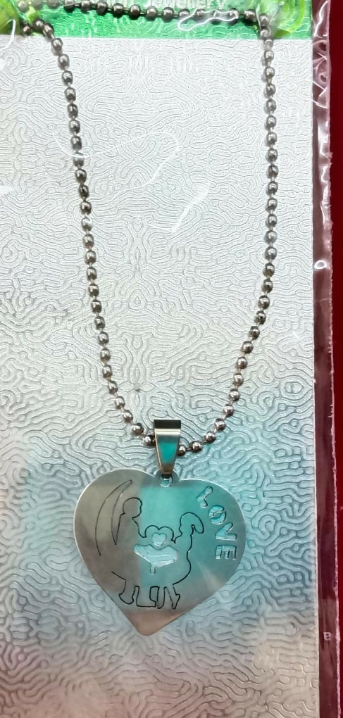 Couple Heart Shape Love Chain Pendant For Men