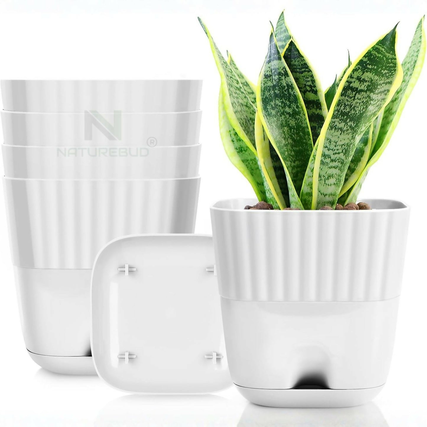 ELITEGROW SQUARE FLOWER POT (PACK OF 5)