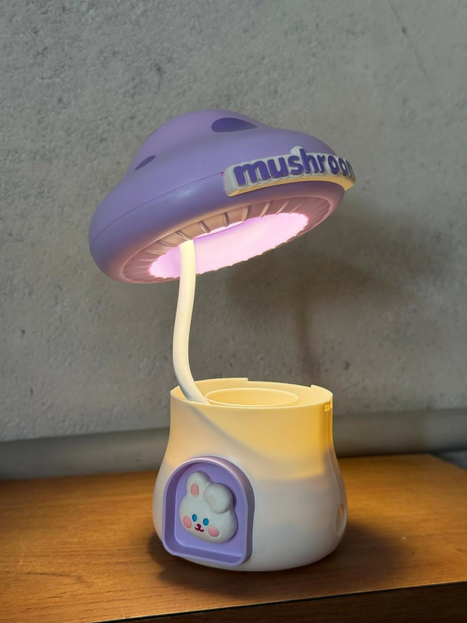 Cute Purple Mushroom LED Night Lamp for Kids Bedroom, Nursery & Bedside