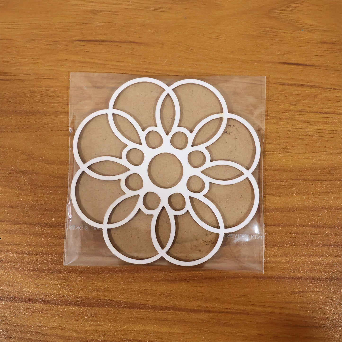 Wooden Rangoli Stencil | Round Petal Flower Design