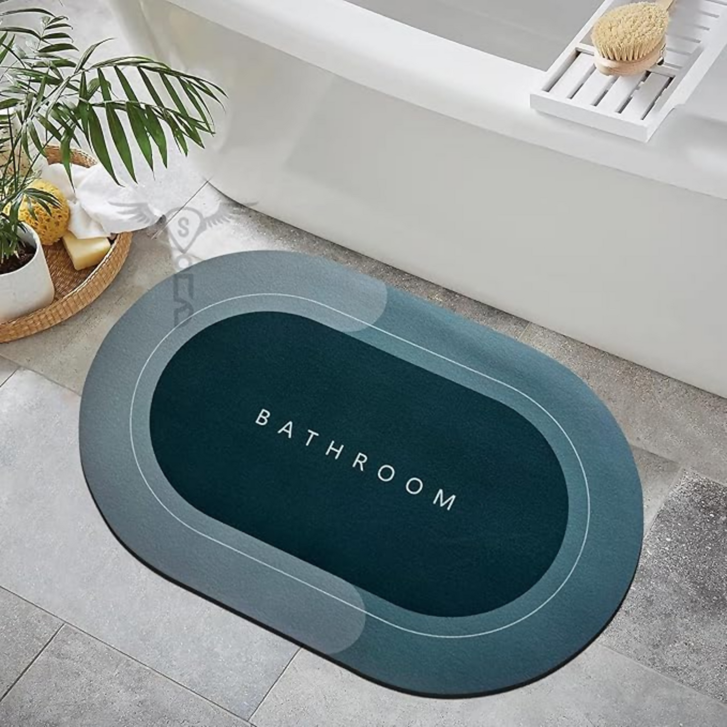 Super Absorbent Quick-Dry Oval Bathroom B Grade Floor Mat (60Gm)