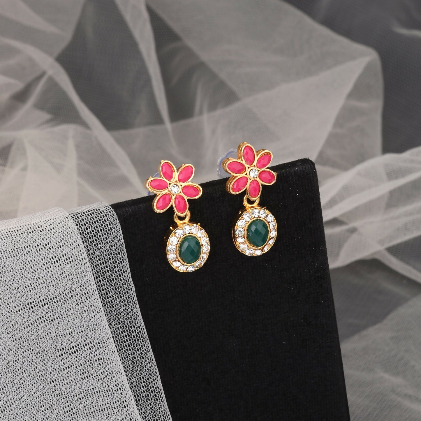 Traditional Gold-Tone Blue Enamel Butterfly Necklace with Pearl Drops