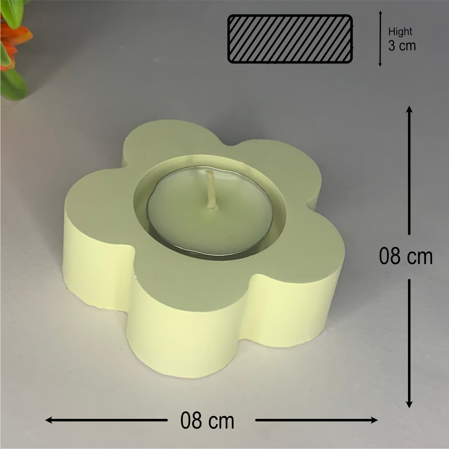 Flower Diya ivory tealight candle Elegant Home Decor Handmade