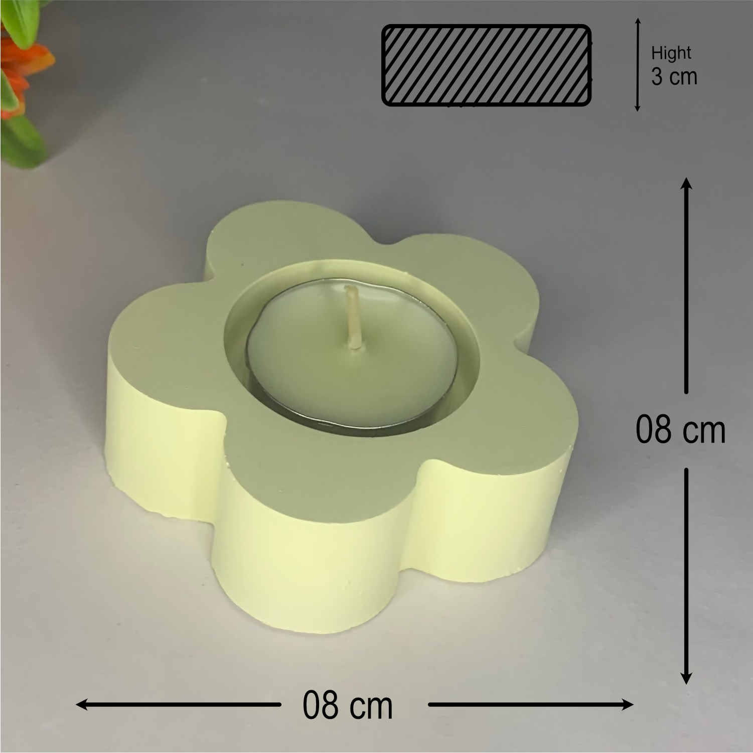 Flower Diya ivory tealight candle Elegant Home Decor Handmade