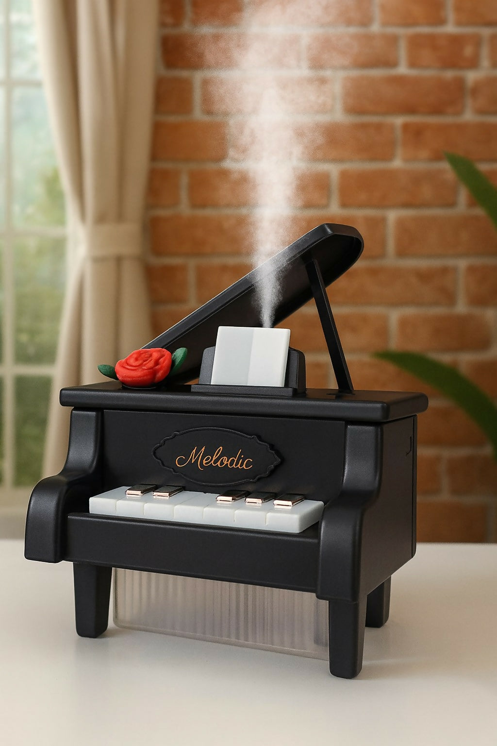 Mini Piano USB Humidifier with Night Light & Cool Mist for Home & Office