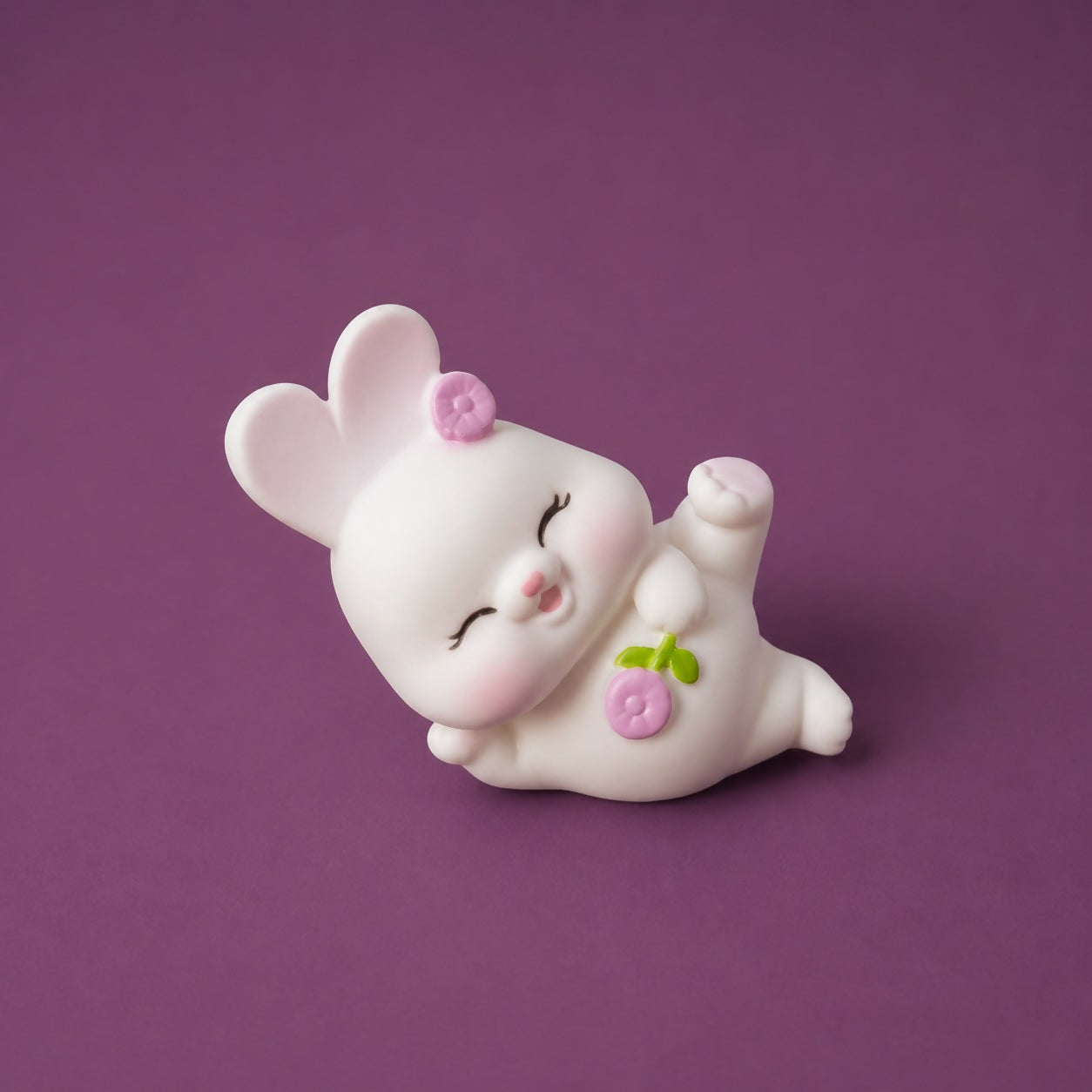Portable bunny silicone night lamp on side table