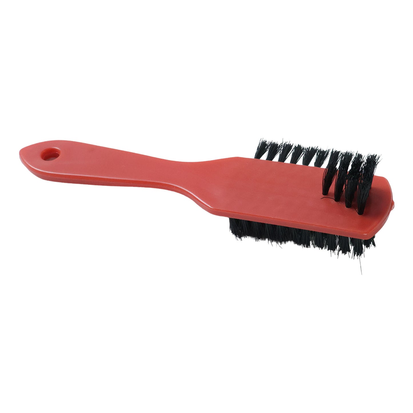 Compact shoe cleaning brush for soles and uppers