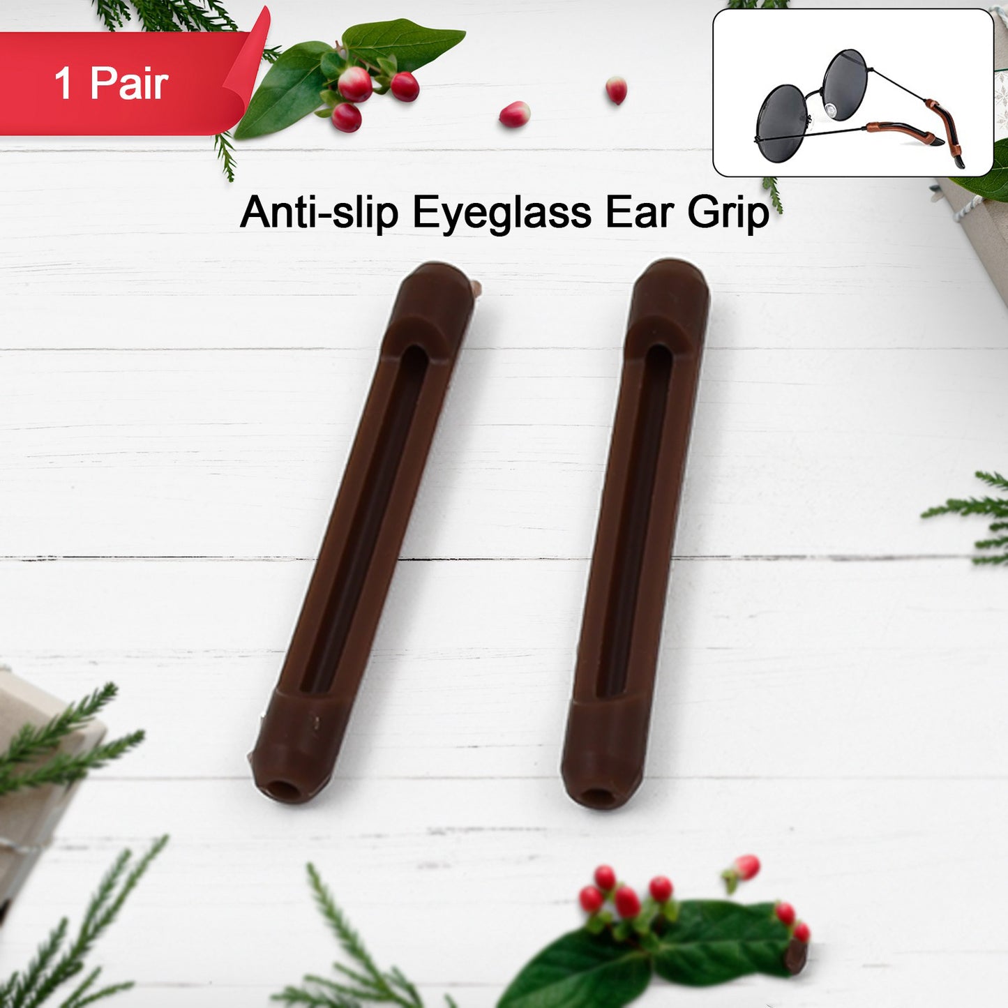 Silicone eyeglass temple grip securely on glasses