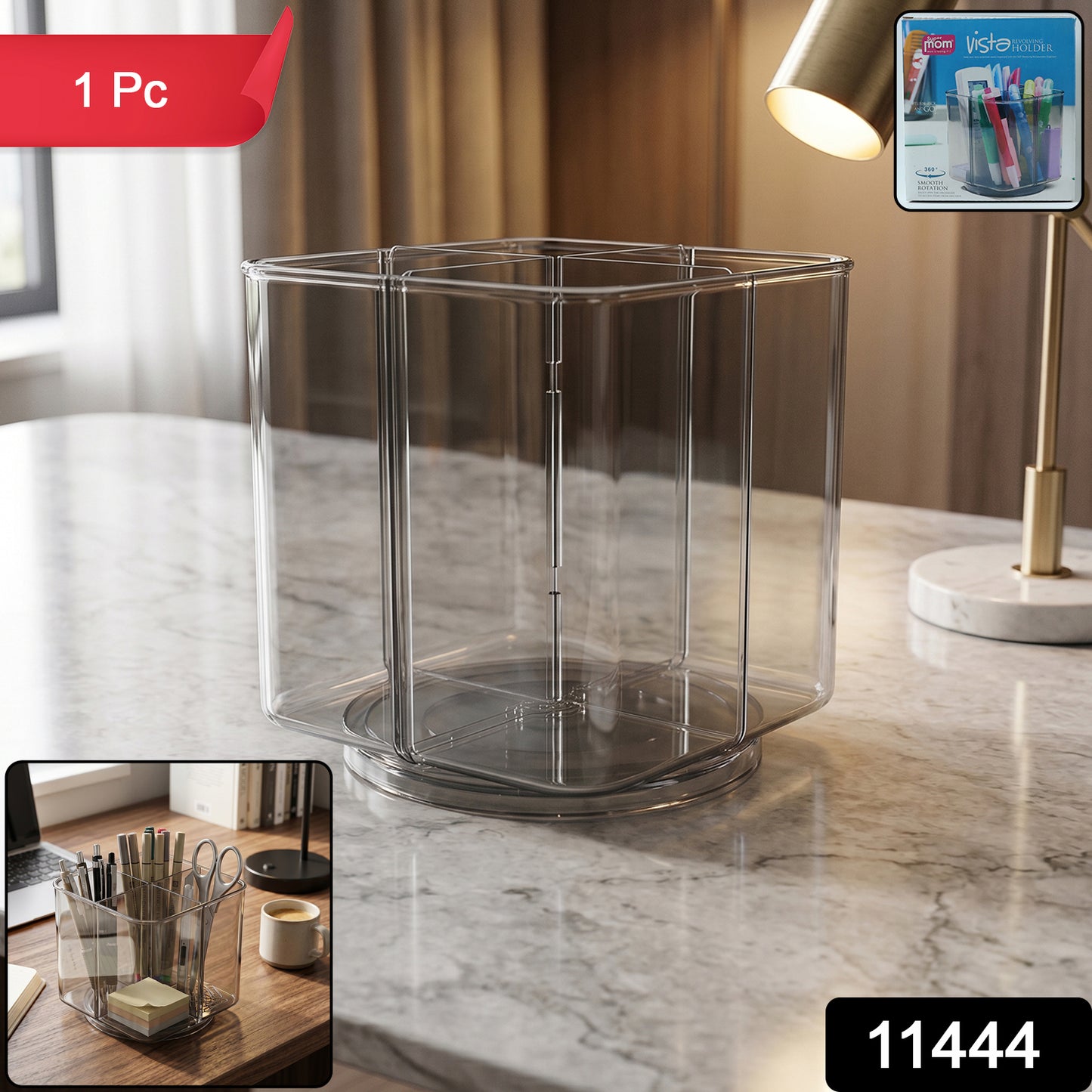 Clear Desk Organizer with multiple compartments