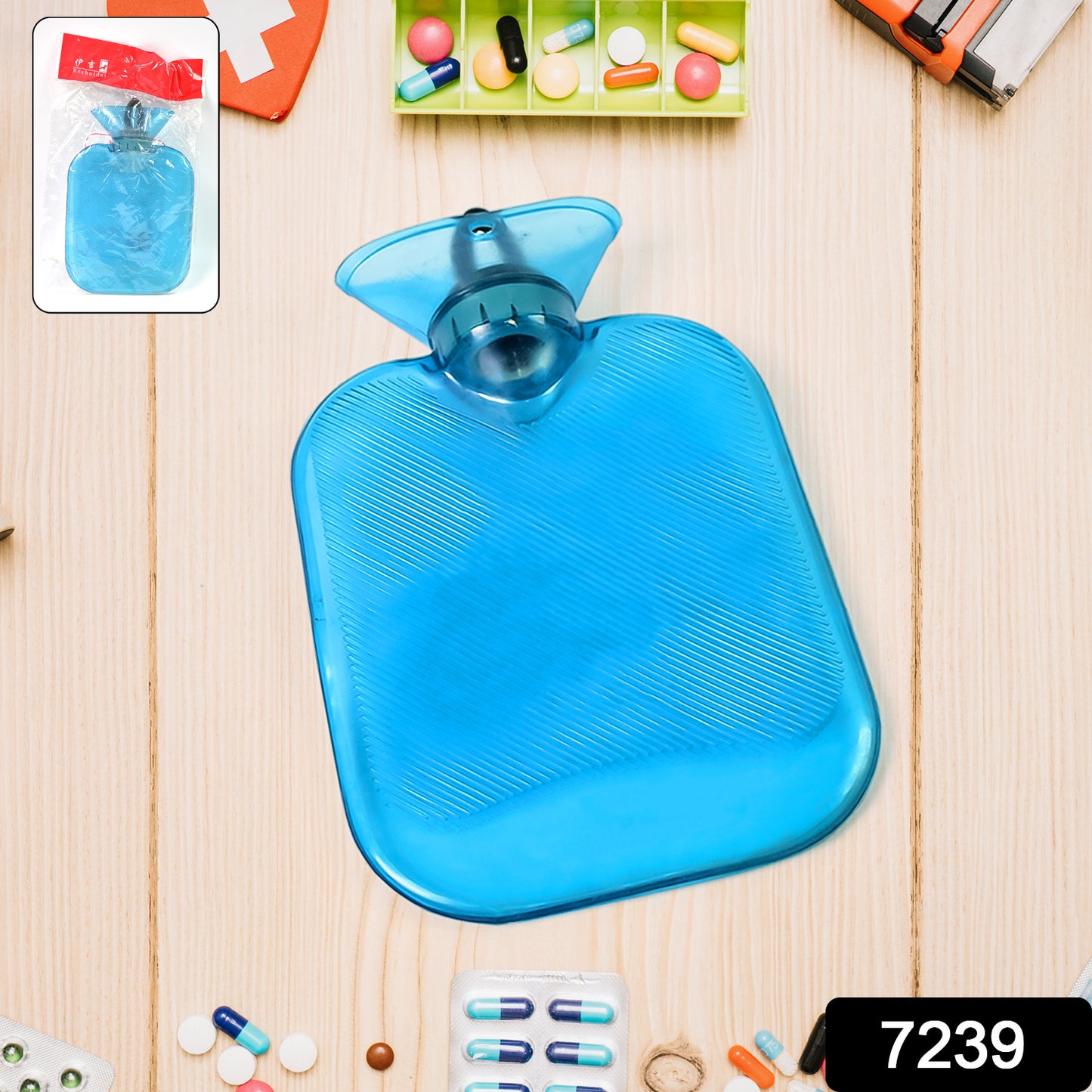 7239 પારદર્શક પર્સનલ કેર રબર હોટ વોટર હીટિંગ પેડ બેગ પીડા રાહત માટે (નાની)