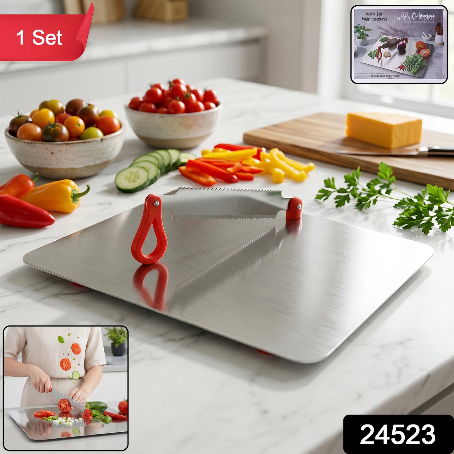 Stainless Steel Multipurpose Chopping Board – Hygienic & Durable for Kitchen