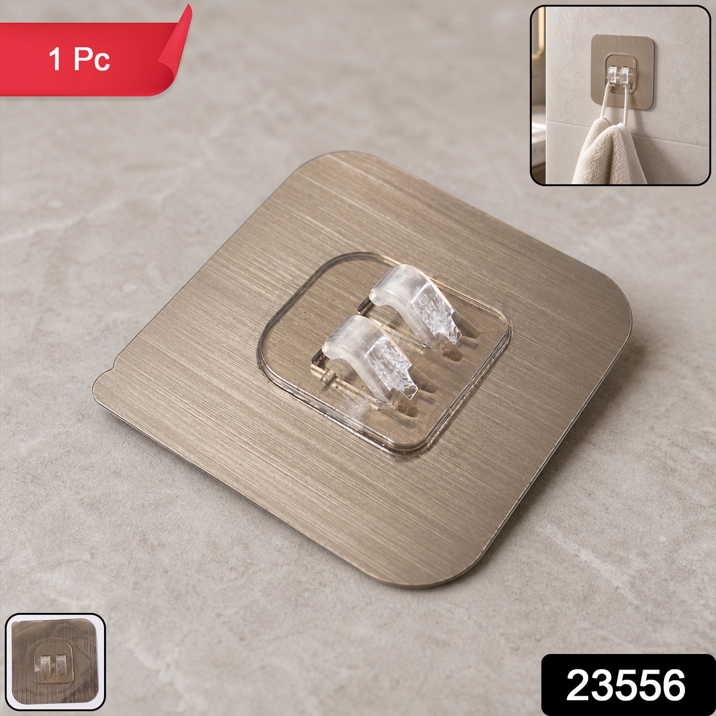 Self stick adhesive wall hook pack