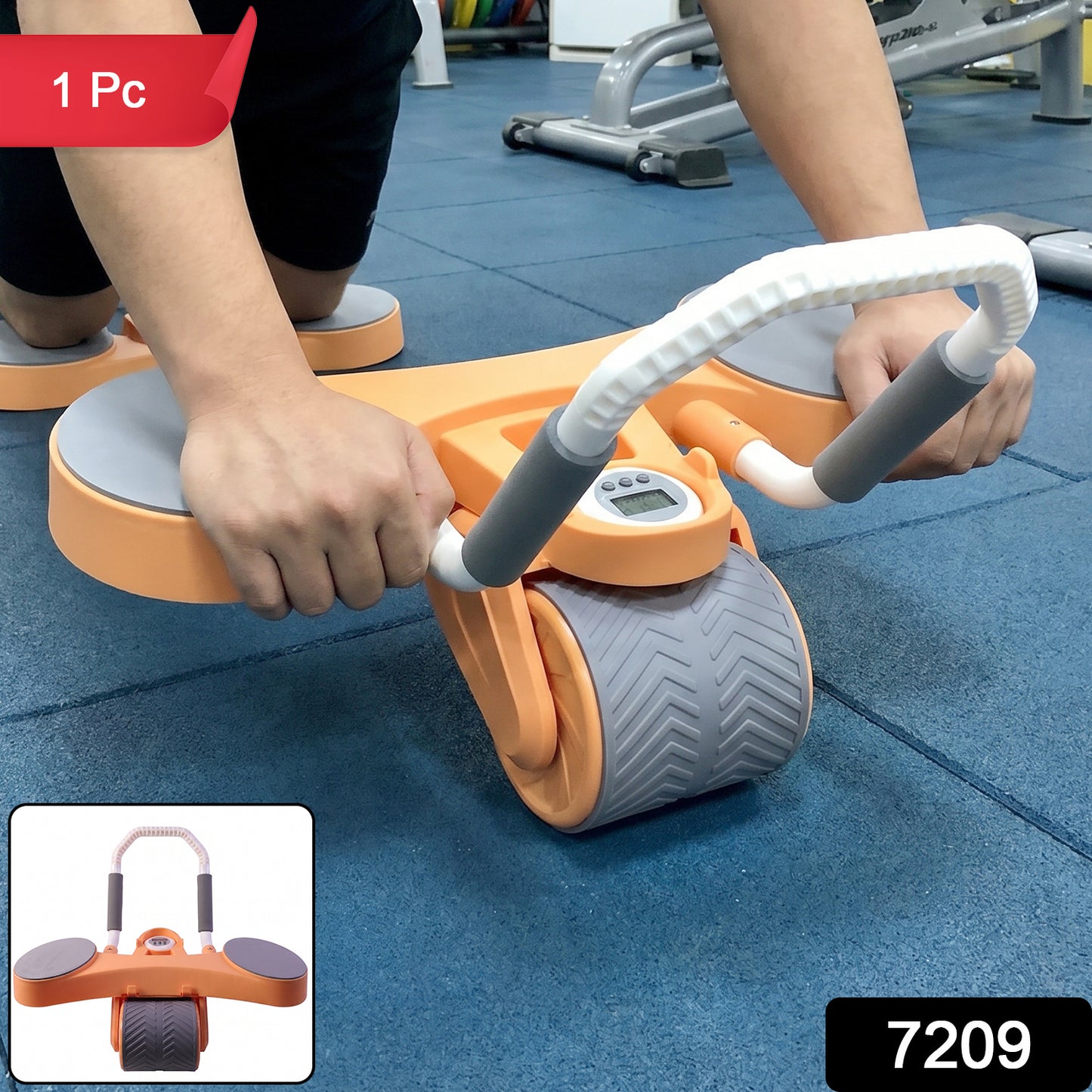 Automatic Rebound Abdominal Exercise Roller Wheel with Elbow Support (1 Pc)