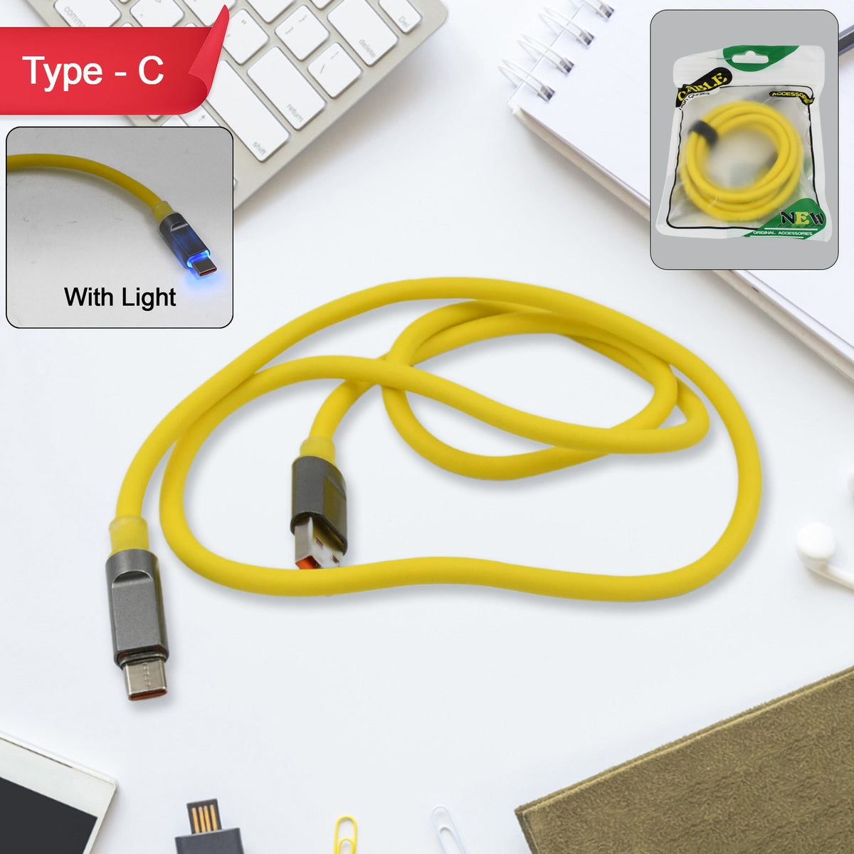 Indo Glow Type C Fast Charging Cable with Quick Charge