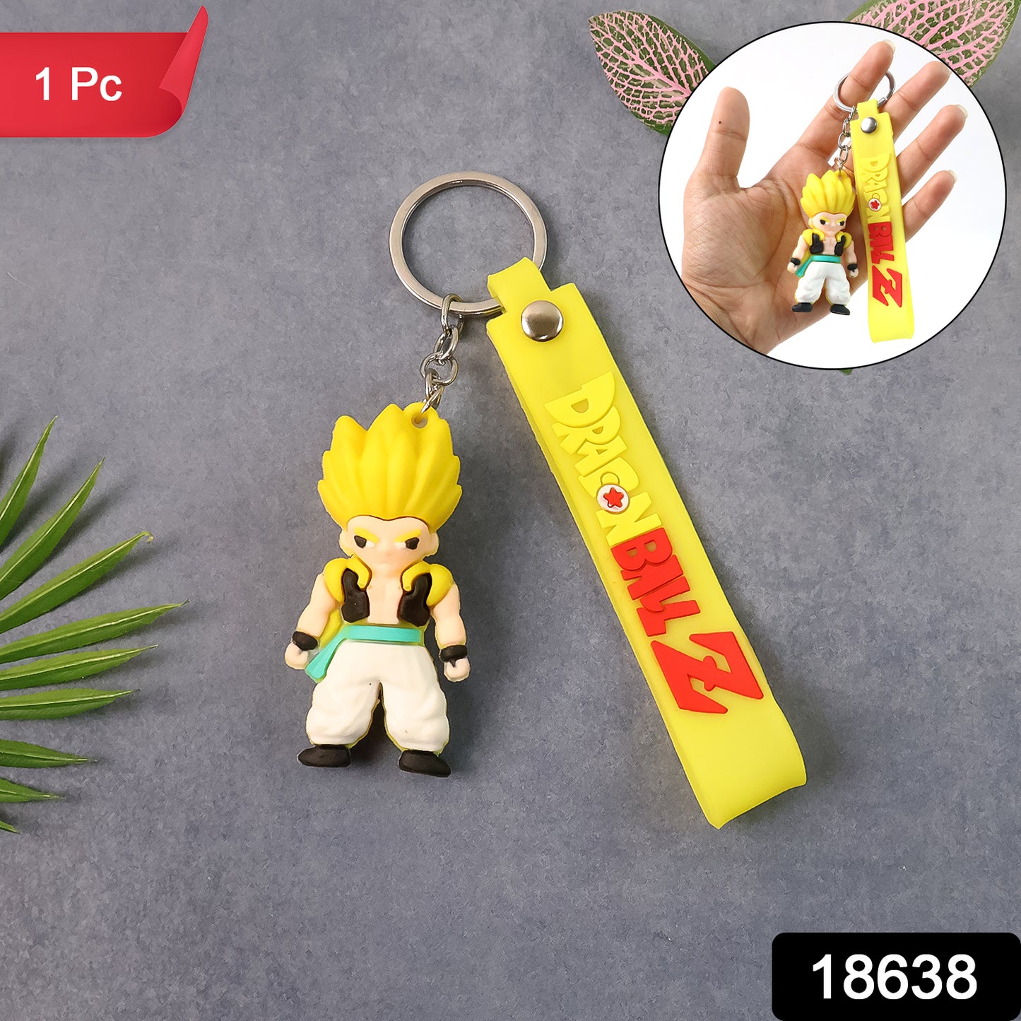 Cute Cartoon Silicone 3D Key Chain with Metal Hook & Strap (Pack of 1)