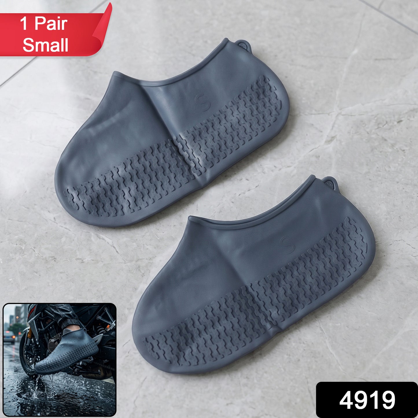 Pair of small flexible silicone shoe covers