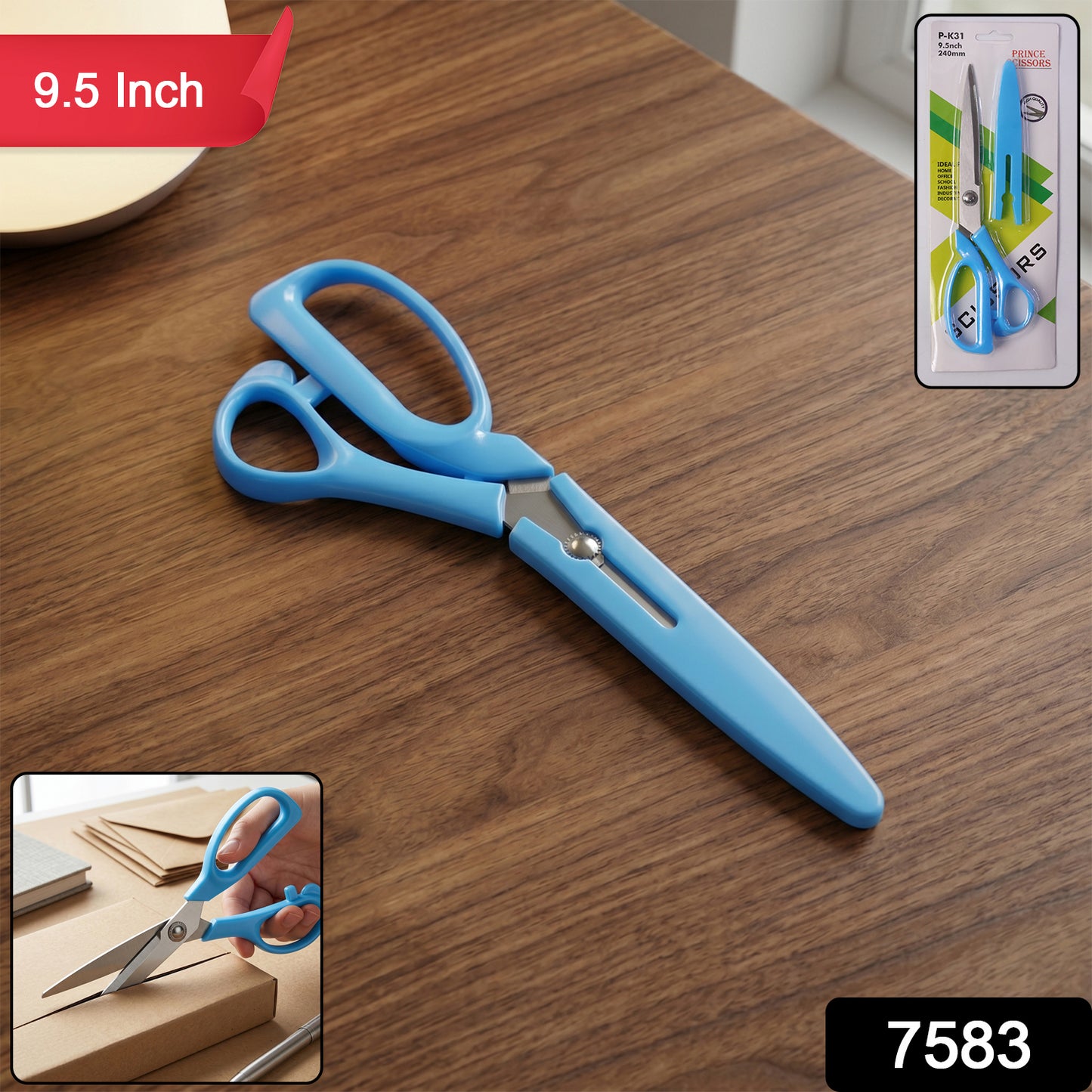 Close-up of stainless steel scissor blades
