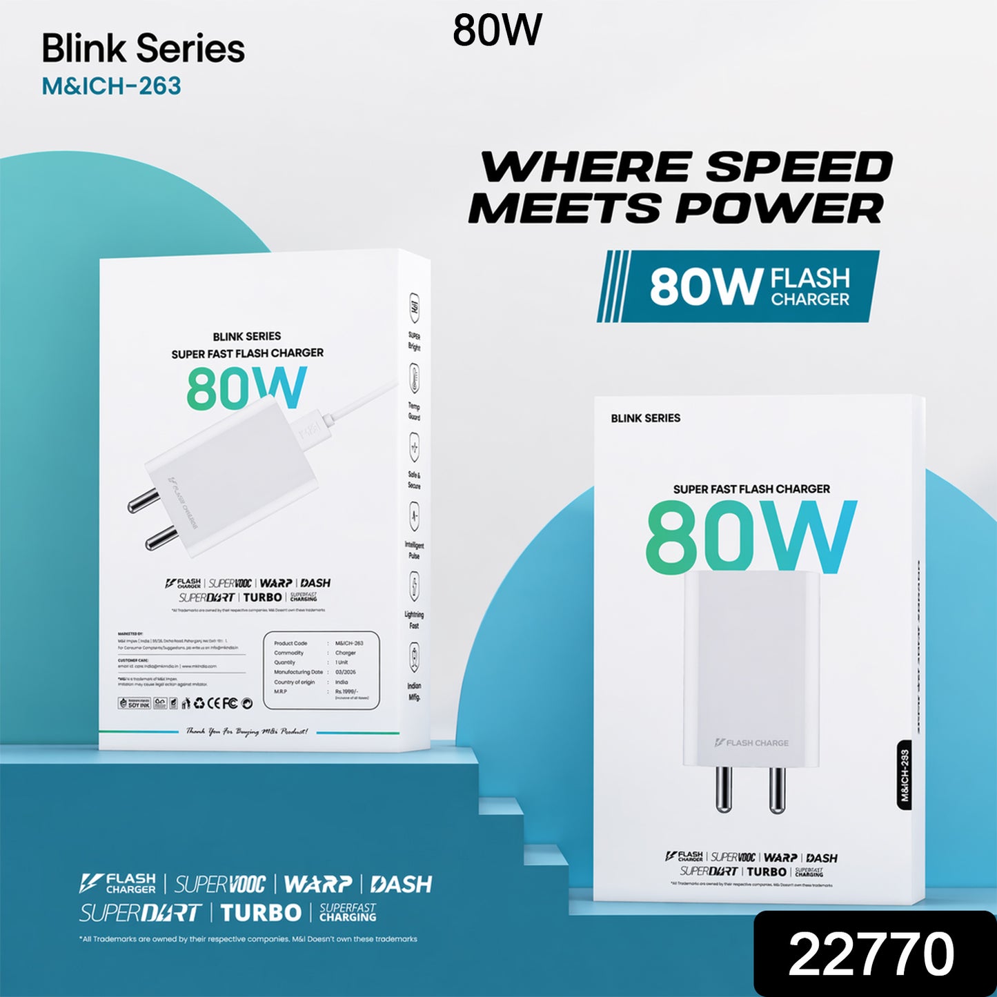 Blink Series 80W Charger side view