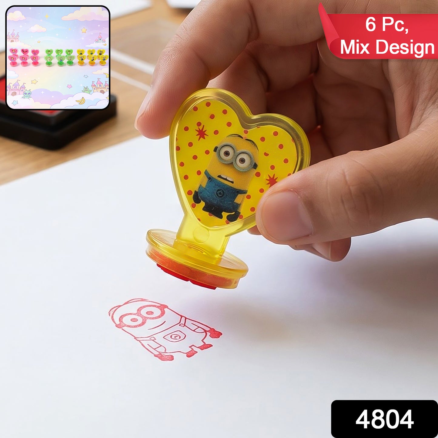 Kids Reward Stamps – Motivational Heart Set (6 Pcs) | Play Mancer