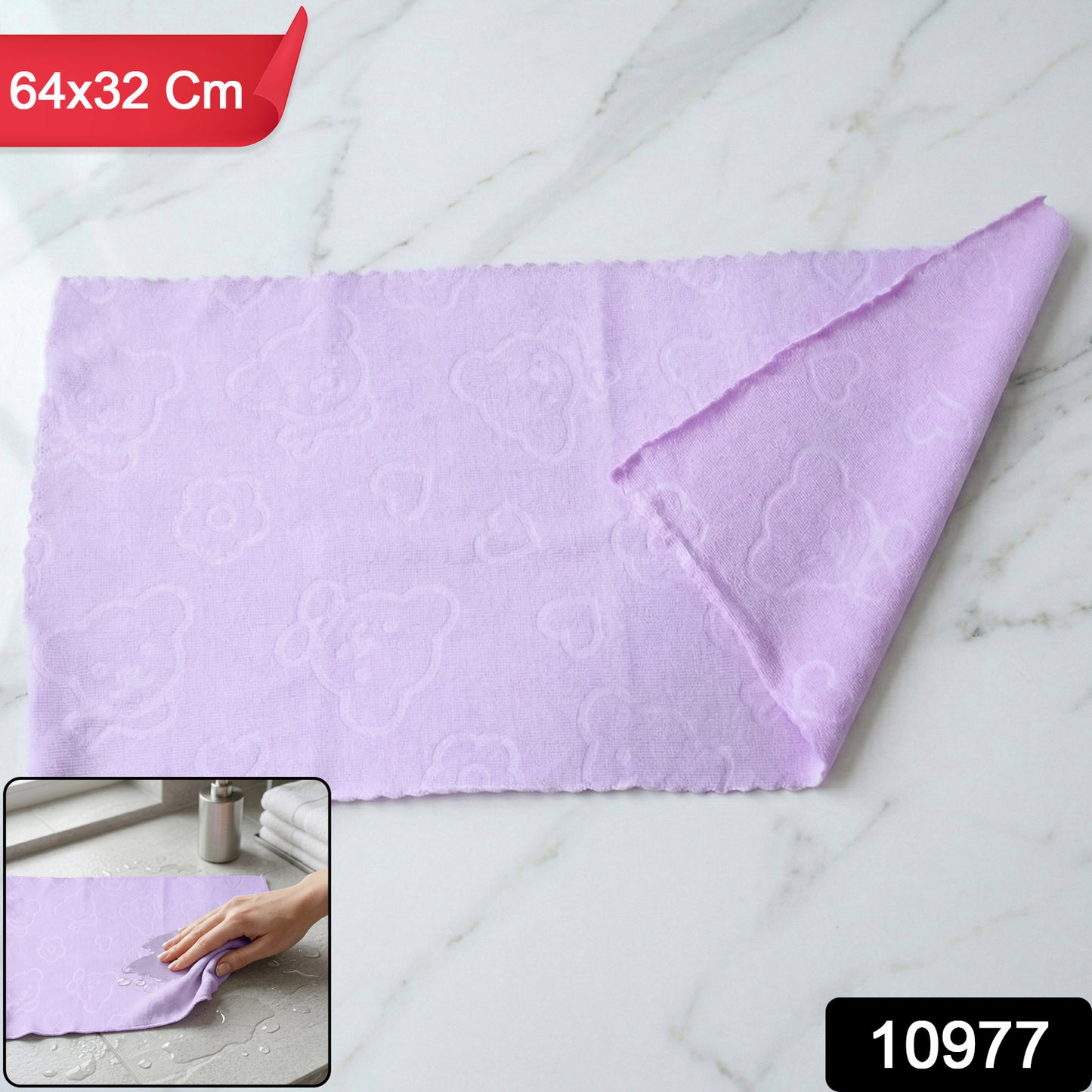 Soft microfiber cleaning towel for kitchen and bathroom