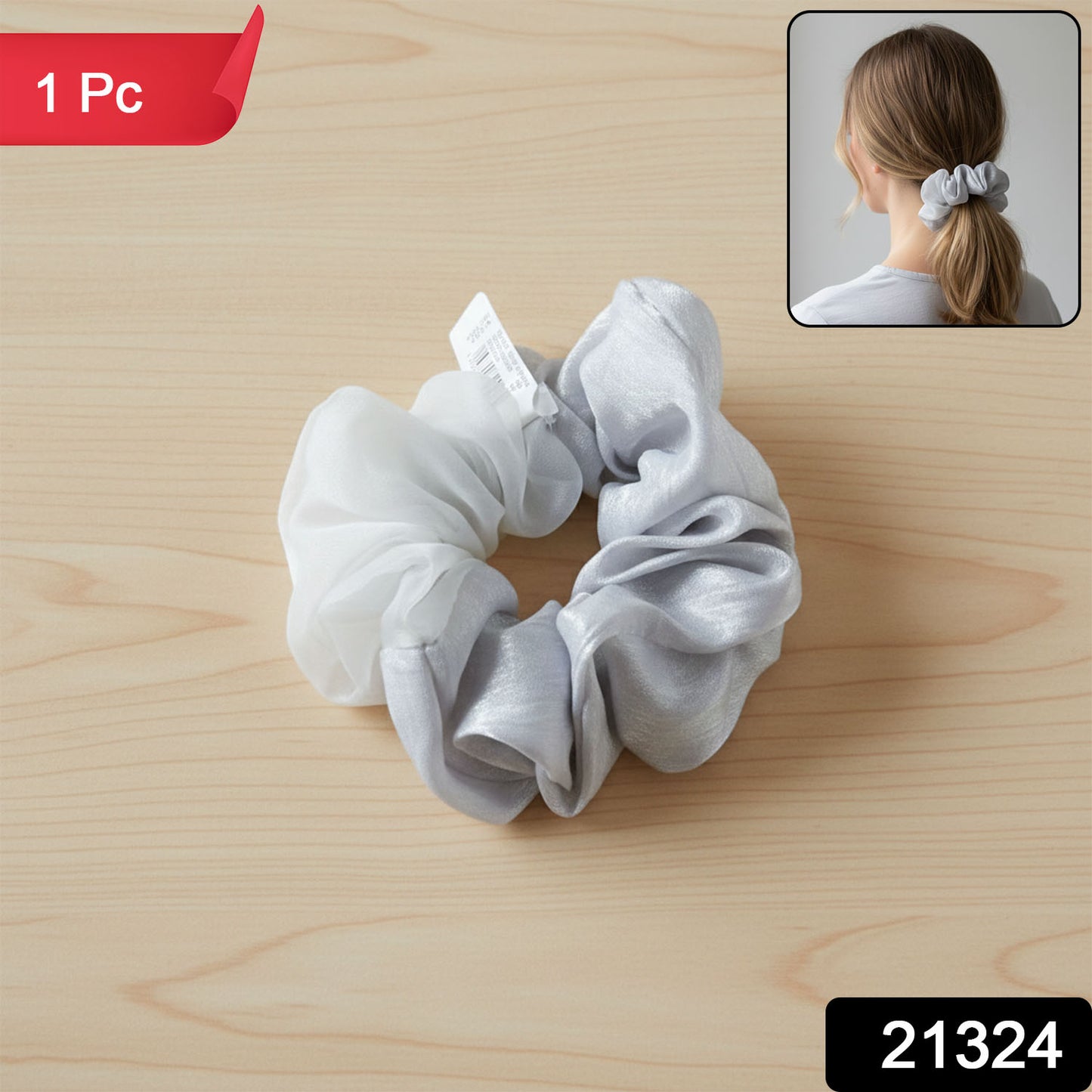 Soft stretchable hair scrunchie for ponytail