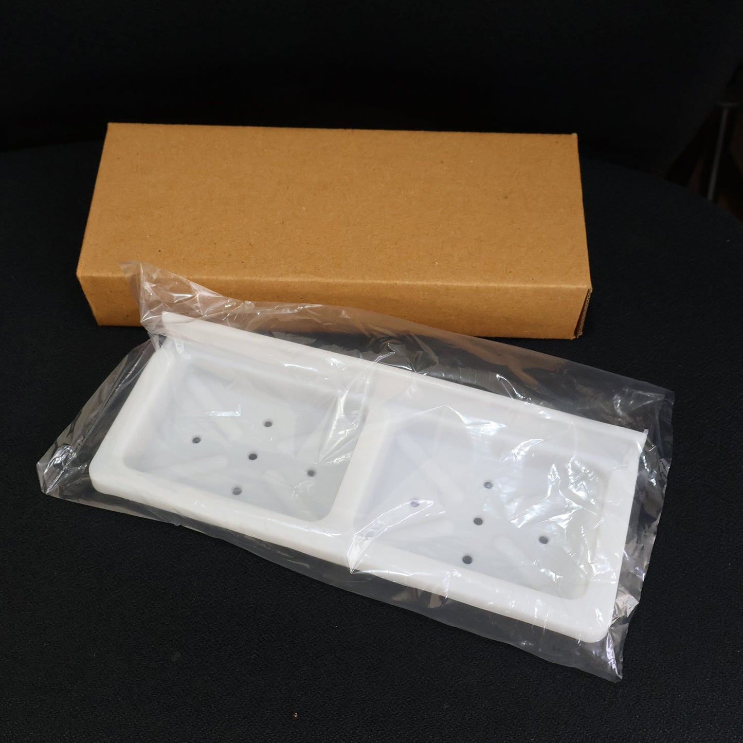 Wall Mounted Double Compartment Soap & Sponge Holder (1 Pc)