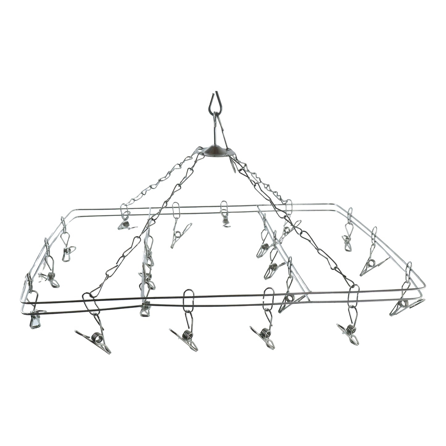 Stainless Steel Square Multi Clip Drying Hanger for Socks, Baby Clothes (1 Set)