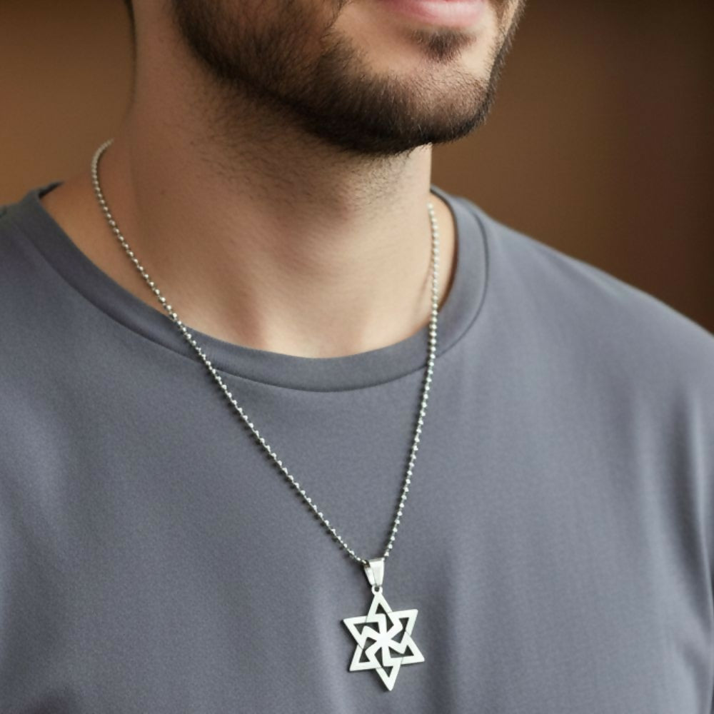 Geometric Star Chain Pendant jewelry box presentation